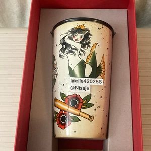 2015 Starbucks Mermaid Siren Tattoo Sailor Travel Mug Ceramic Tumbler Cu…